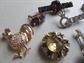 vintage Rhinestone Pin Brooch Lot Earrings 
