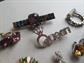 vintage Rhinestone Pin Brooch Lot Earrings 