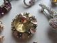 vintage Rhinestone Pin Brooch Lot Earrings 