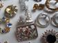 vintage Rhinestone Pin Brooch Lot Earrings 