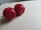 Vintage Red Lucite Apple Pierced Earrings