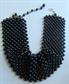 Vintage Wide Black Lucite Beaded Choker Necklace