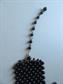Vintage Wide Black Lucite Beaded Choker Necklace
