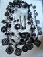 Black Jewelry Lot Necklaces Earrings Mask Pin
