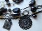 Black Jewelry Lot Necklaces Earrings Mask Pin