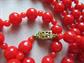 Vintage Red Lucite Long Necklace