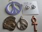 Vintage Peace Pendants Charms Earrings Lot