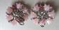 1950's Pink Lucite Tulips Clip Earrings