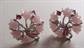 1950's Pink Lucite Tulips Clip Earrings