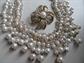 Vintage 1950's Faux Pearl Bib Choker  Necklace and Free Pin