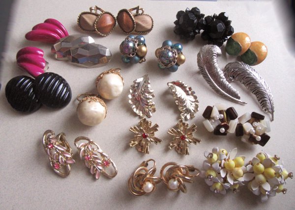 Vintage Clip Earrings Lot 