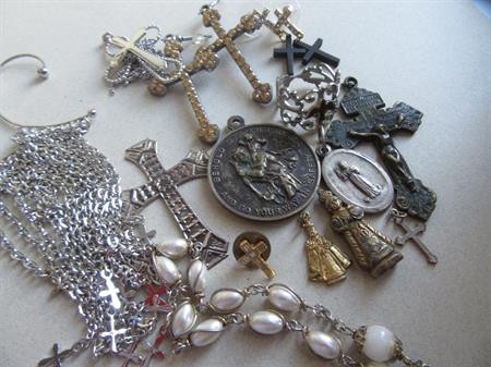 Vintage and Up Religious Jewelry Lot Christian Child of Prague Charms