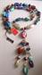 Vintage Multi Color Lucite Tassel Necklace With Coronet Tags