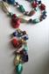 Vintage Multi Color Lucite Tassel Necklace With Coronet Tags