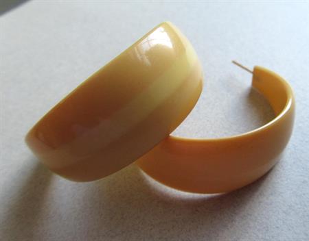 Vintage Bakelite Pierced Hoop Earrings