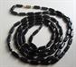 Vintage Long Black Glass Necklace 54