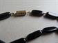Vintage Long Black Glass Necklace 54