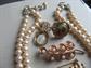 vintage Jewelry Lot Glass Pearls Mosaic  Pins Brooches