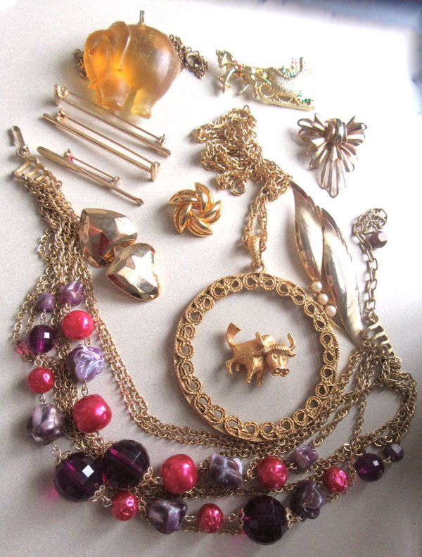 vintage Jewelry Lot Taurus Polo Mallet Pins