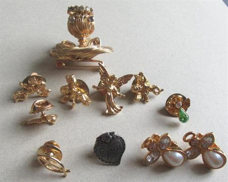 Vintage Wire Angel Pin Avon Clip Earrings and Tacs Religious Lot