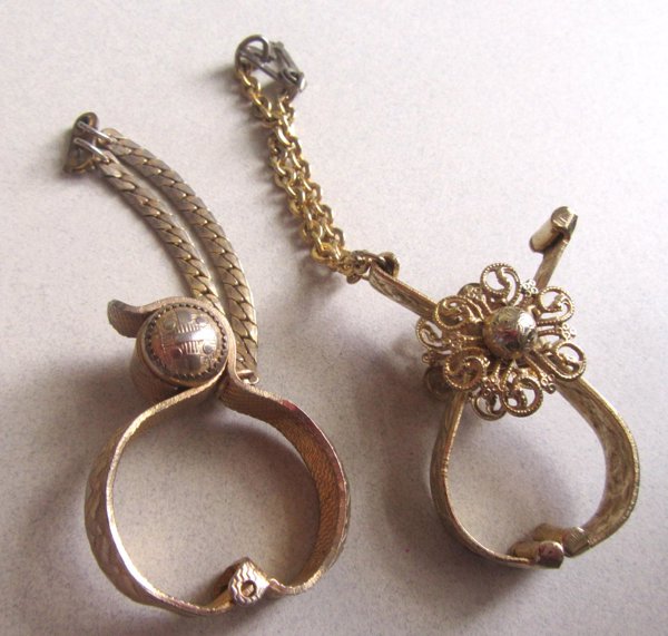 Two 1950's Vintage Glove Clips Purse Accessories