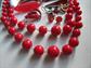 1980's Red Jewelry Lot Earrings Pins And More
