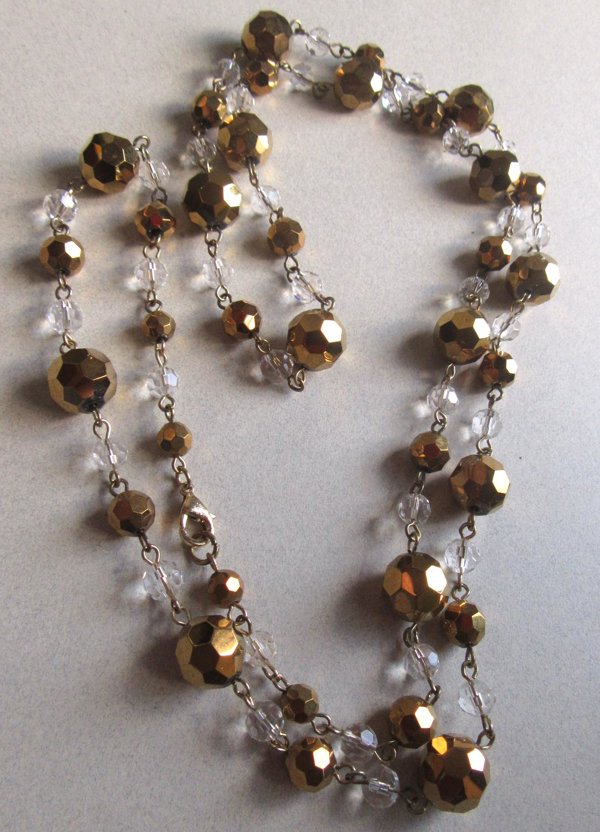 Gold And Clear Crystal Necklace