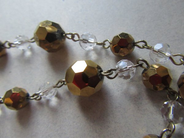 Gold And Clear Crystal Necklace