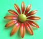 Mod 1960's Orange Flower Pin Vintage Jewelry