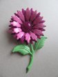Mod 1960's Vintage Pink Flower Pin 