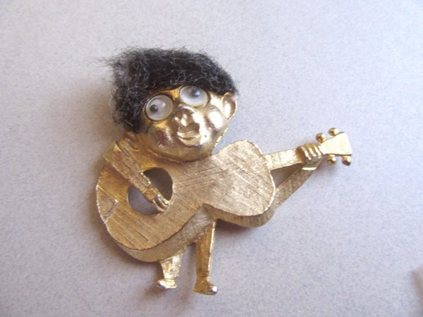 Vintage 1964 Beatles Pendant Google Eyes Signed PAN