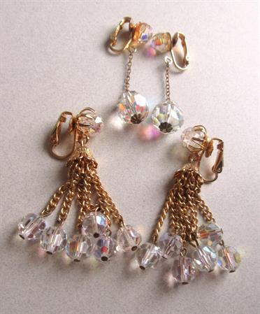 Vintage Crystal Clip Earrings