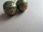 Vintage Mod Green Dimpled Pierced Earrings
