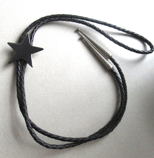 Vintage Bolo Tie Hematite Star Slide