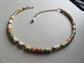 1960's  Mod Floral Transfer Lucite Choker Necklace Japan