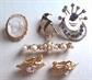 Vintage Rhinestone and Faux Pearl Pin Brooch Jewelry Lot 
