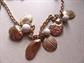 Vintage Sea Shell Charms Chain Necklace 