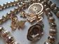 Vintage Gold Tone Jewelry Lot Pins Brooches Necklace Bracelet