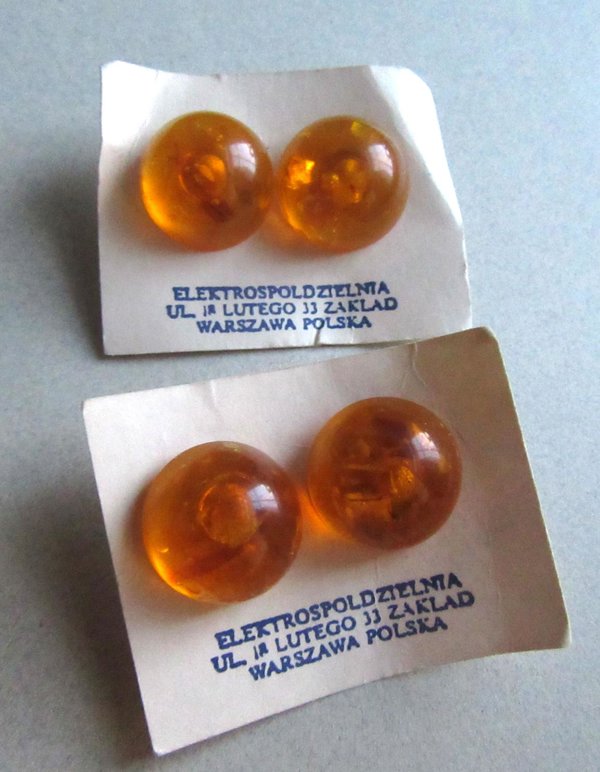 Vintage Natural Genuine Baltic Amber Pierced Earrings Warsaw Polland