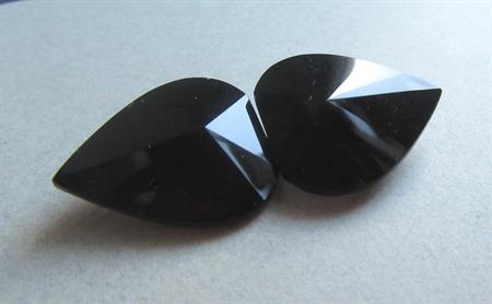 Antique Black Glass Cloak  Clasp Goth