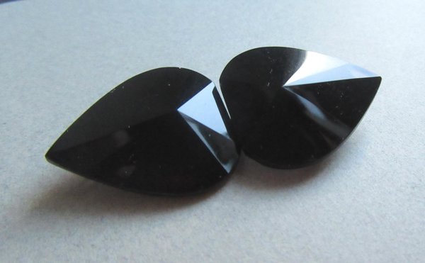 Antique Black Glass Cloak  Clasp Goth