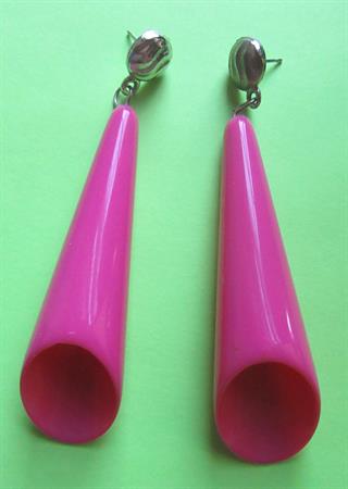 Vintage Mod Style Pink Pierced  Earrings