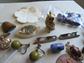 Vintage 1920's And Up Jewelry Parts Lot Glass Beads Copper Stampings Filigree Buckles