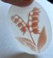 Six Vintage Lilly Of the Valley Frosted Lucite Cabochons Hong Kong Jewelry Making Supplies