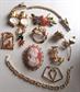 Vintage and Up Jewelry Lot  Pins Brooch Bracelet Sweater Clip