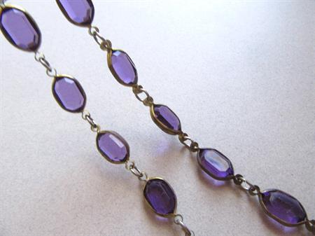 Vintage Purple Lucite Brass Chain Over 11 Yards Jewelry Making Supplies