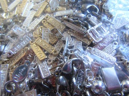 Vintage Napier Metal Hang Tags LARGE Lot Jewelry Making Supplies Findings 