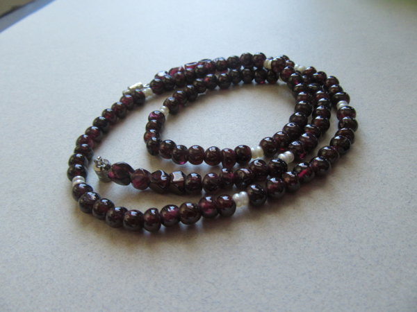 Garnet and Seed Pearl Necklace For Restring or Jewelry Making