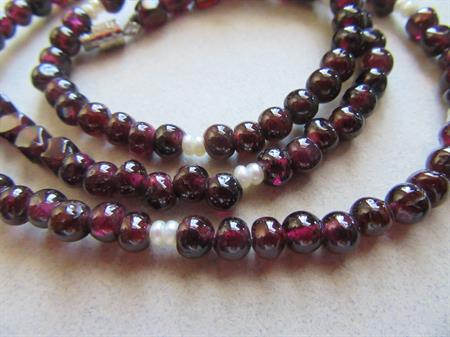 Garnet and Seed Pearl Necklace For Restring or Jewelry Making