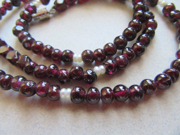Garnet and Seed Pearl Necklace For Restring or Jewelry Making